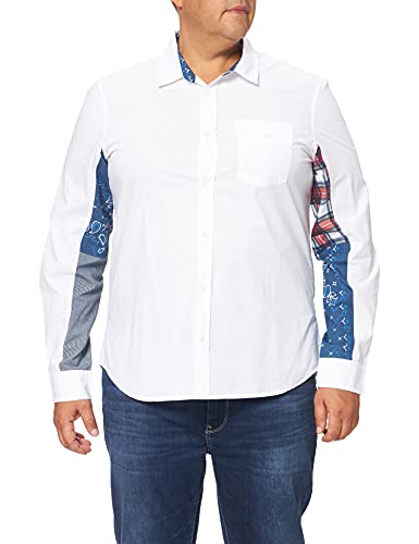 Camisa con botones Desigual CAM_Dani, blanca, XL para hombre