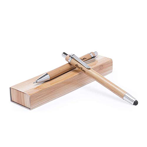Set de escritura PERSONALIZADO Incluye bolígrafo puntero móvil y portaminas Madera de bambú Grabe el texto o nombre que desee Ideal como regalo personalizado