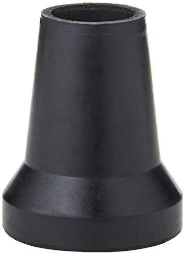Tapón de extremo de caucho negro Sysfix para muletas y bastones de 21 mm de diámetro con arandela de metal - 4 tapas de extremo
