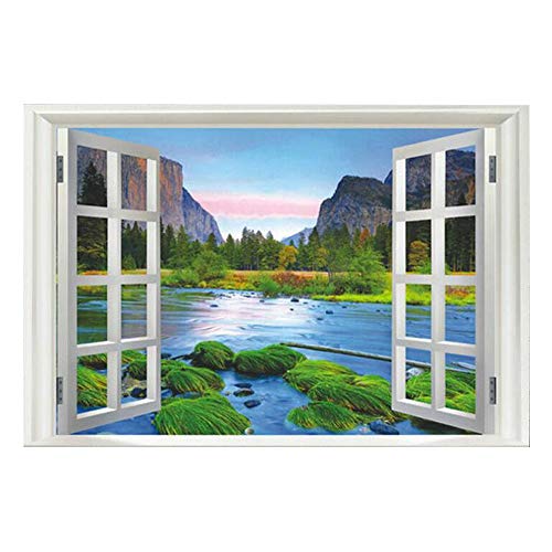 Kentop pared pegatina 3D ventana vista paisaje arte Mural para vinilo habitación decoración papel tapiz