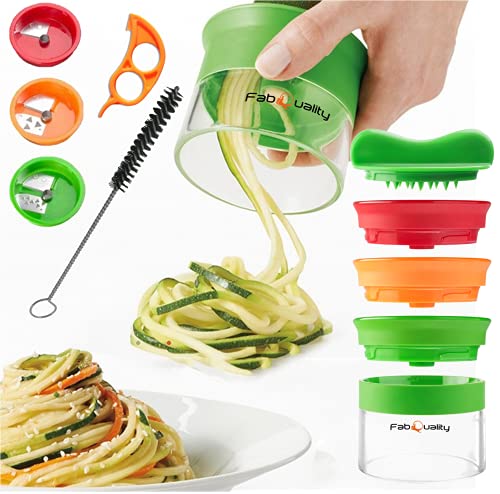 Cortador de verduras FabQuality, ralladores de verduras, cortador en espiral Manual de Pasta de calabaza, adecuado para zanahorias y pepinos
