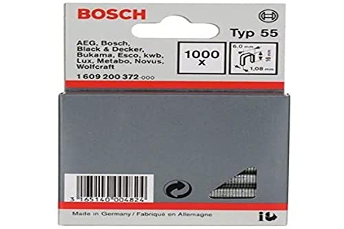 Bosch Professional 1 609 200 372 - Grapas de columna estrecha tipo 55, 6 x 1,08 x 16 mm, paquete de 1000
