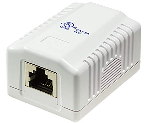 Conector de red universal odedo® Cat 6 A 10 Gigabit 500 MHz (2 x RJ 45 blindaje) para 10 Gigabit Pure White RAL9010, AWG 22-26, también