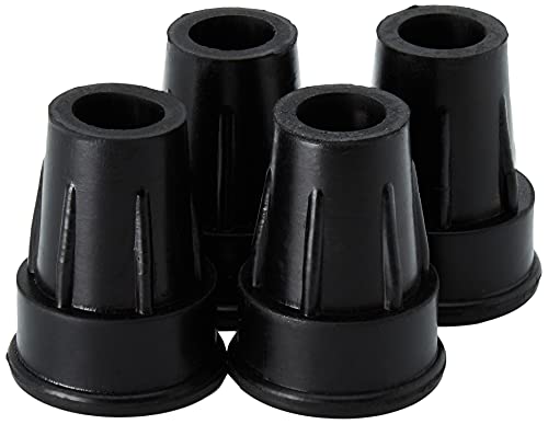 Funda Sysfix de goma negra para muletas y bastones diámetro 18 mm con arandela metálica - 4 fundas